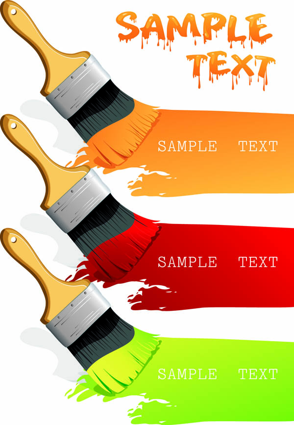 free vector Paint Brush And Color - Vector Color Paints Brushes Paint