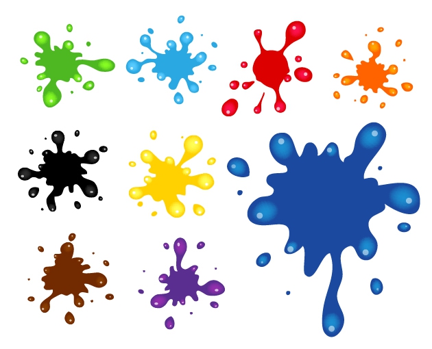 Paint splats Free Vector / 4Vector