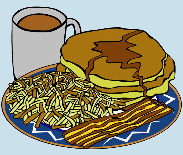 free vector Pancake And Syrup Coffee Bacon Hashbrown clip art