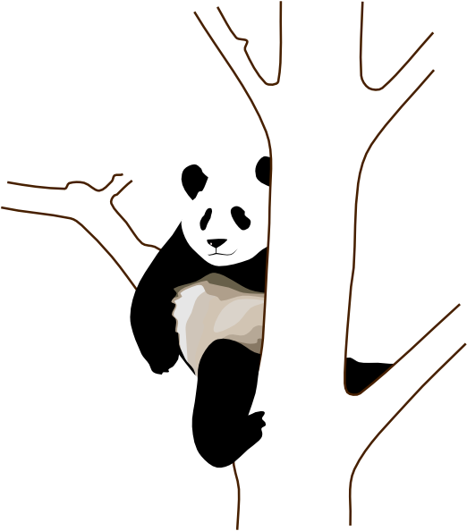 free vector Panda On A Tree clip art