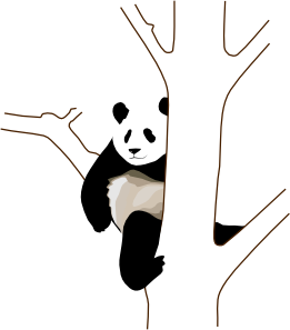 free vector Panda On A Tree clip art
