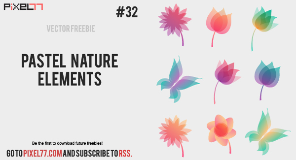 free vector Pastel nature elements