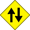 free vector Paulprogrammer Yellow Road Sign Two Way Traffic clip art