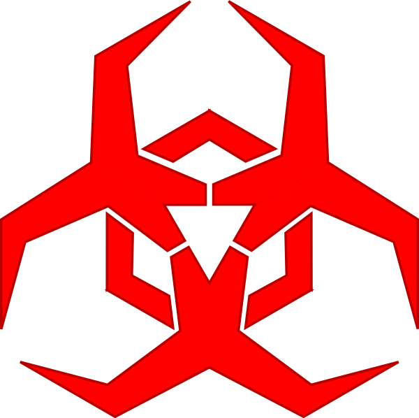 free vector Pbcrichton Malware Hazard Symbol Red clip art