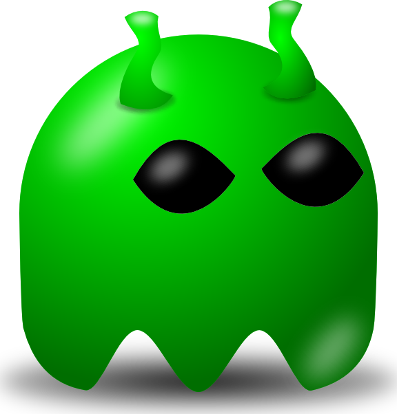 free vector Pcman Game Baddie Alien clip art