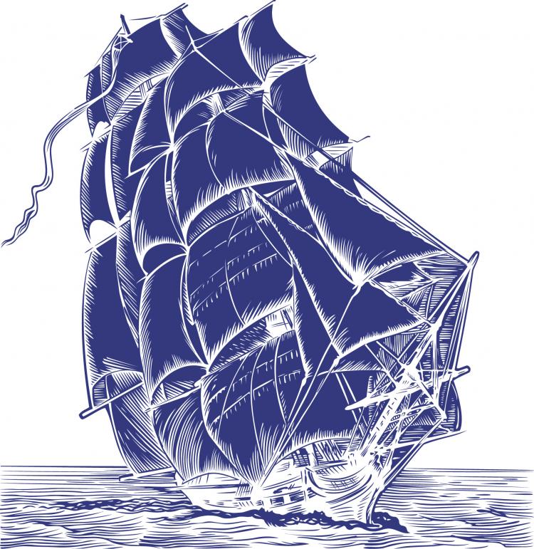 free vector Pen Drawing Style Sailing Vector Material Boats Ocean Pen Drawing