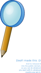 free vector Pencil With A Magnifying Lens clip art