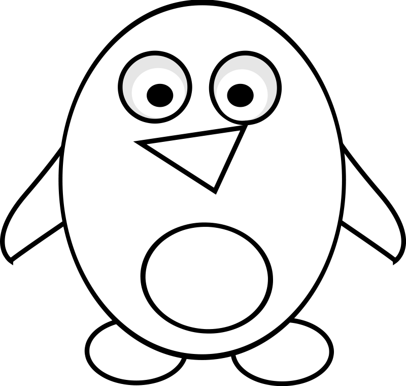 free vector Penguin Line Art