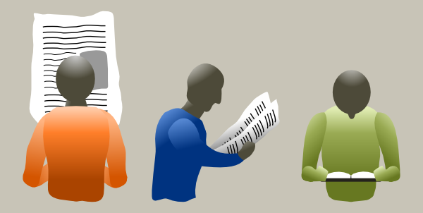 free vector People Reading clip art