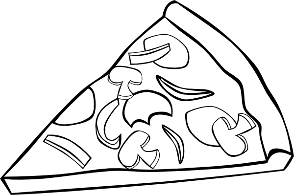free vector Pepperoni Pizza Slice (b And W) clip art