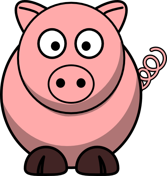 Simple Cartoon Of A Cute Pig Royalty Free SVG, Cliparts, Vectors