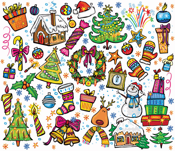 free vector Pink lovely christmas element vector
