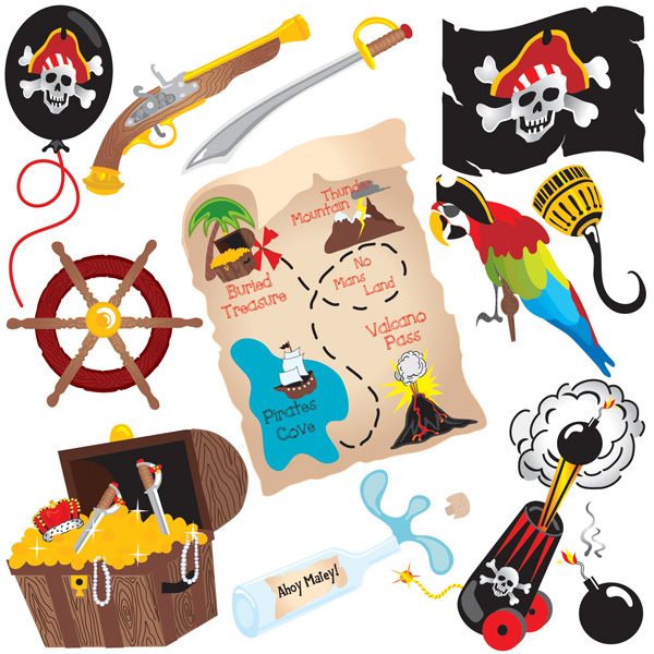 free vector Pirate treasure series vector