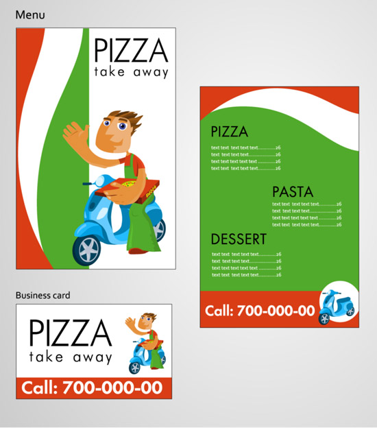 free vector Pizza shop vector image of a simple template material
