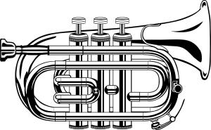 free vector Pocket Trumpet B Flat (b And W) clip art