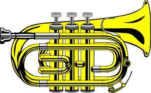 free vector Pocket Trumpet B Flat (colour) clip art