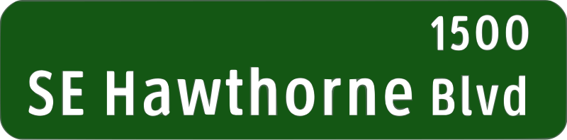 free vector Portland Oregon street name sign: SE Hawthorne Blvd