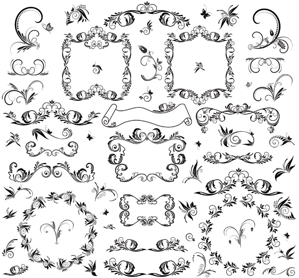 free vector Practical black and white lace pattern vector