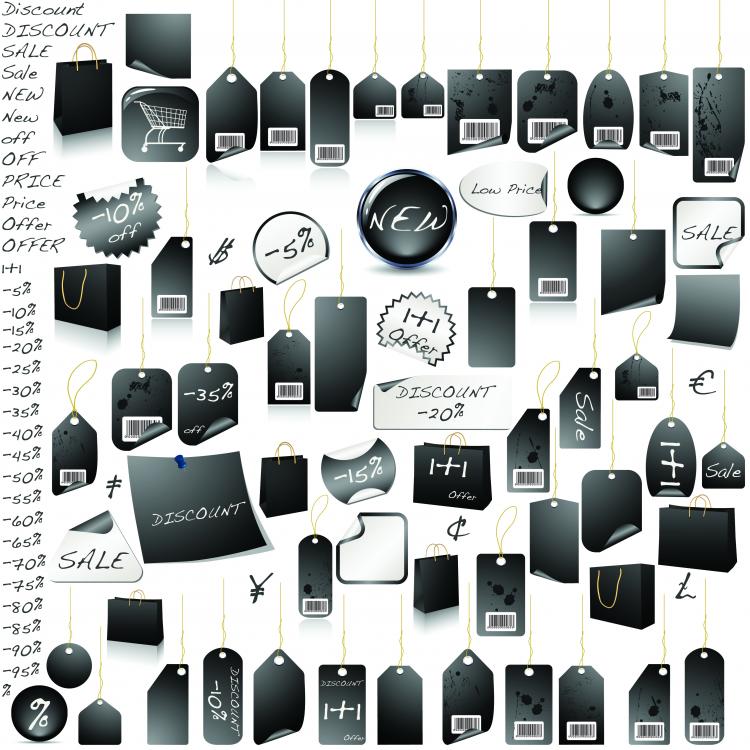free vector Practical tag vector variety of goods
