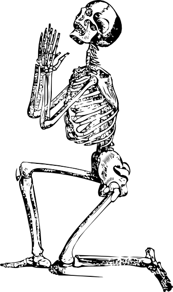 free vector Praying Skeleton clip art