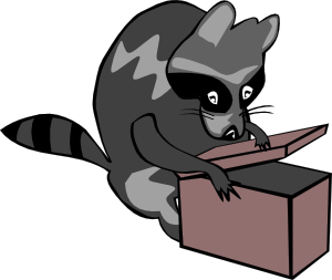 free vector Raccoon Opening Box clip art