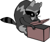 free vector Raccoon Opening Box clip art