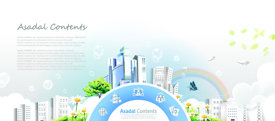 Rainbow garden city community poster template (4612) Free AI Download ...