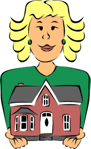 free vector Real Estate Agent Holding House clip art