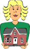 free vector Real Estate Agent Holding House clip art