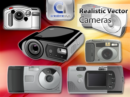 free vector Realistic Vector Cameras