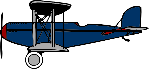 free vector Red Blue Biplane clip art