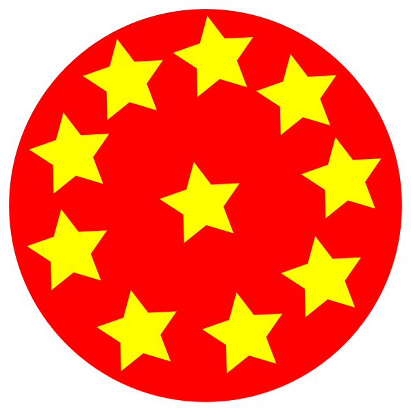 free vector Red Circle With Stars clip art
