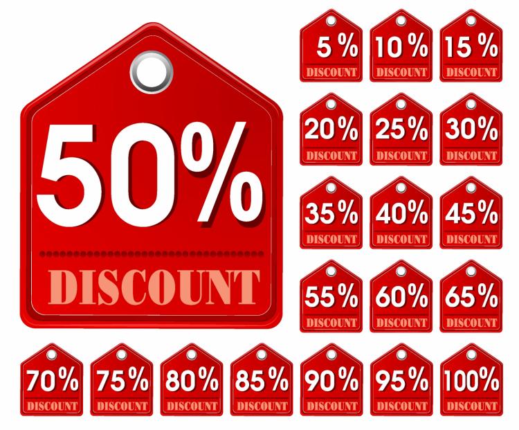 free vector Red discount tags