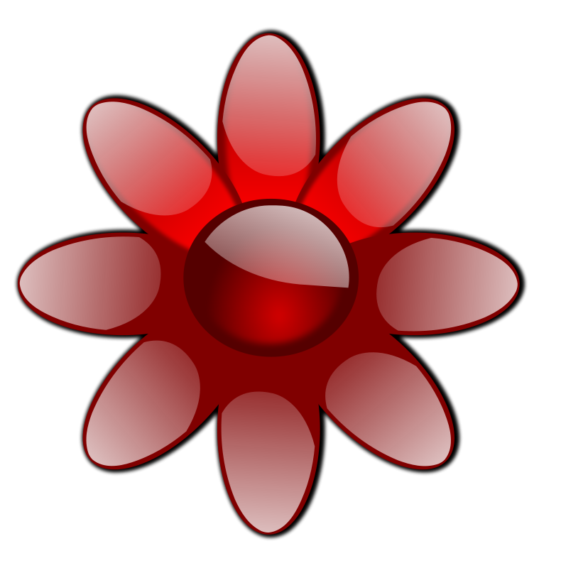 free vector Red Glossy Flower