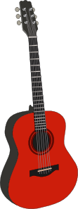 free vector Red Guitar clip art