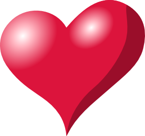 free vector Red Heart Shadow clip art