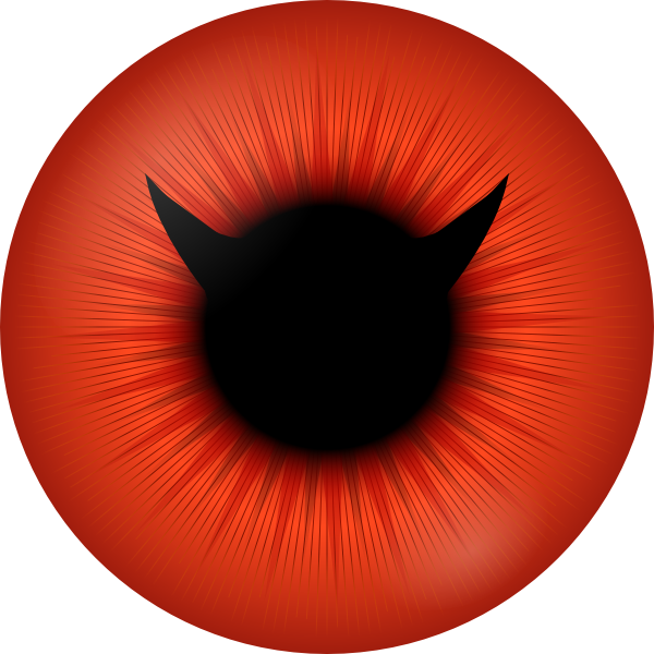 free vector Red Iris With Devil Pupil clip art