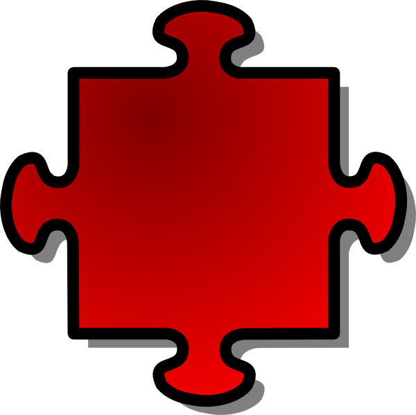 free vector Red Jigsaw Piece clip art