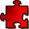 free vector Red Jigsaw Piece clip art