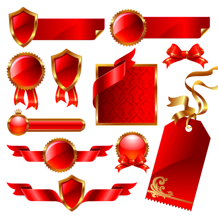 free vector Red ribbon theme vector