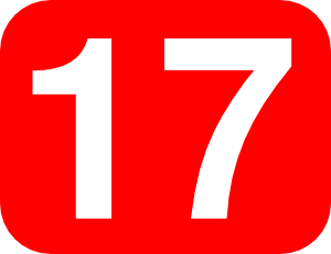 free vector Red Rounded Rectangle With Number 17 clip art