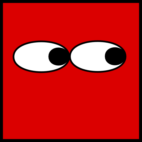 free vector Red Square Eyes Looking Right clip art