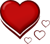 free vector Red Stylised Heart With Smaller Hearts clip art