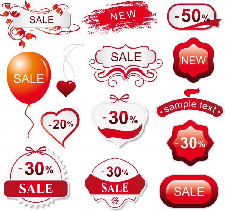 free vector Red theme vector goods