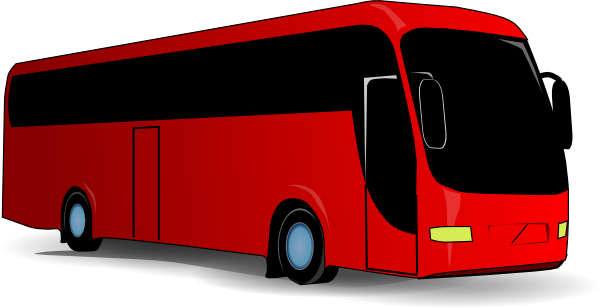 free vector Red Travel Bus clip art