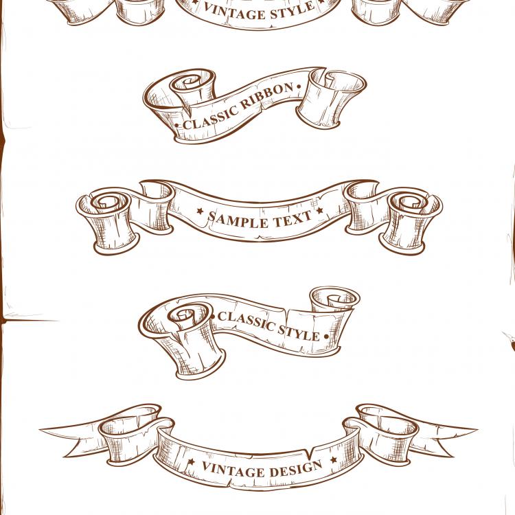 free vector Retro ribbon scroll vector