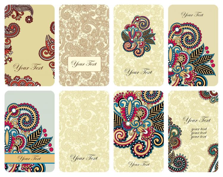 free vector Retro the pattern card vector