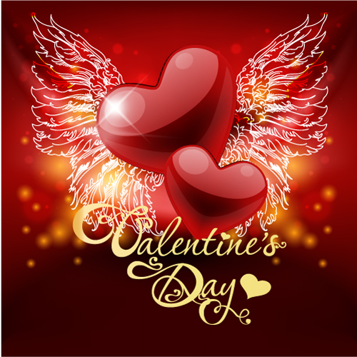 free vector Retro valentine39s day greeting card 02 vector