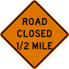 free vector Road Closed Half Mile Sign clip art