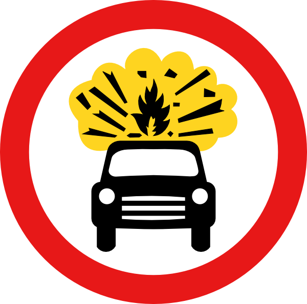free vector Road Signs Car Explosion Kaboom clip art